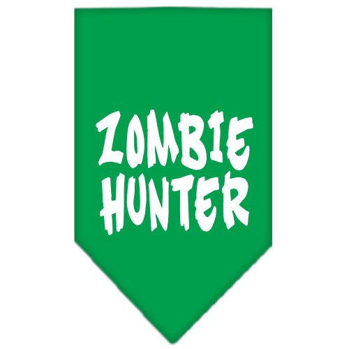 Zombie Hunter Screen Print Bandana Emerald Green Large
